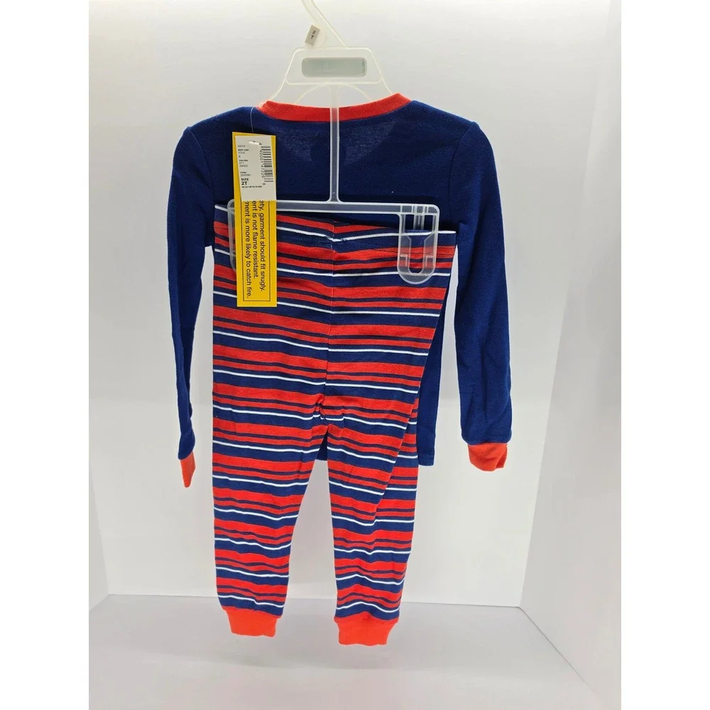 The Children's Place Boys Fireman Pajama Set Blue Red Striped 2T‎ New